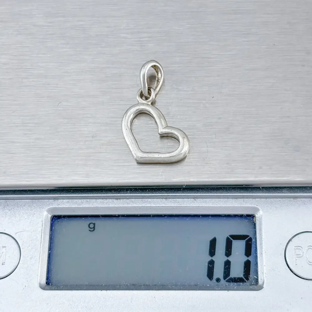 Vintage Sterling Silver 925 Open Heart Pendant